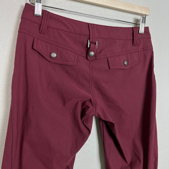 Athleta Low Rise Dipper Maroon Cargo Bootcut Stretch Nylon Gorpcore Pant Size 2 - Picture 7 of 10